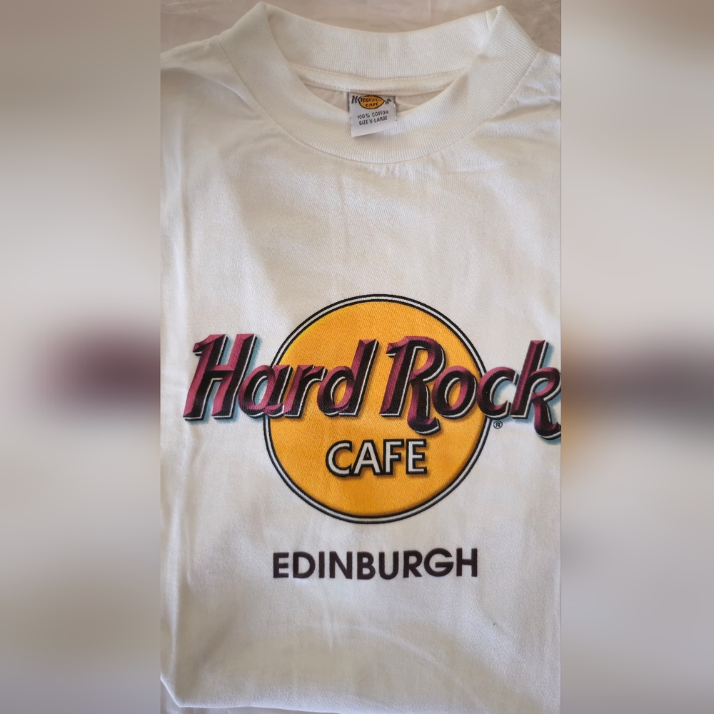 Hard Rock Cafe White Tee with Yellow Logo